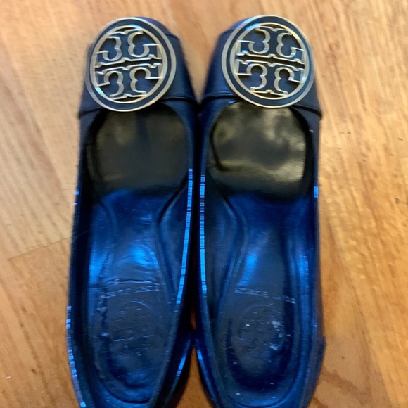 Tory burch black leather pumps sz 6 - Picture 1 of 3